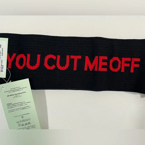 New in box! Off-white, Diagonals Mid Socks, black, size U - Picture 9 of 11